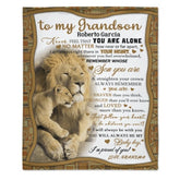 Lion Custom Name Blanket - Gift for Grandson - Lovscape